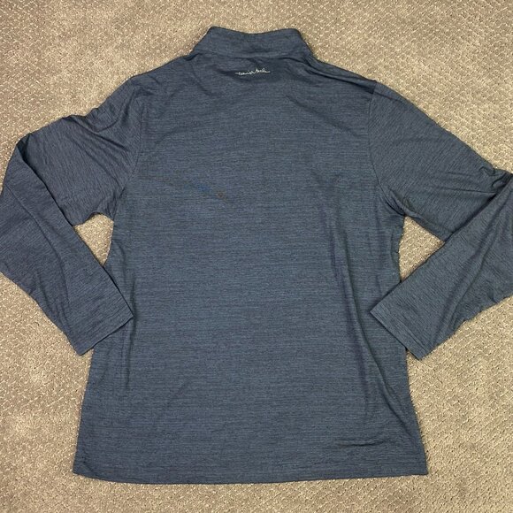 Travis Mathew Havasu 1/4 Zip Pullover Men's Large Indigo Black Golf Performance - Picture 4 of 13